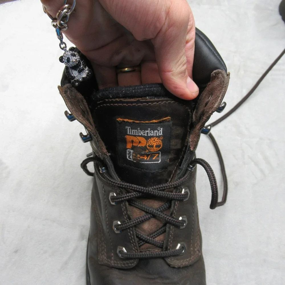 Timberland PRO‎ Mens Boots 9M Brown Leather Pit Boss Composite Toe Work Logger